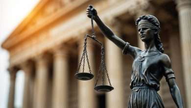 close up justice statue